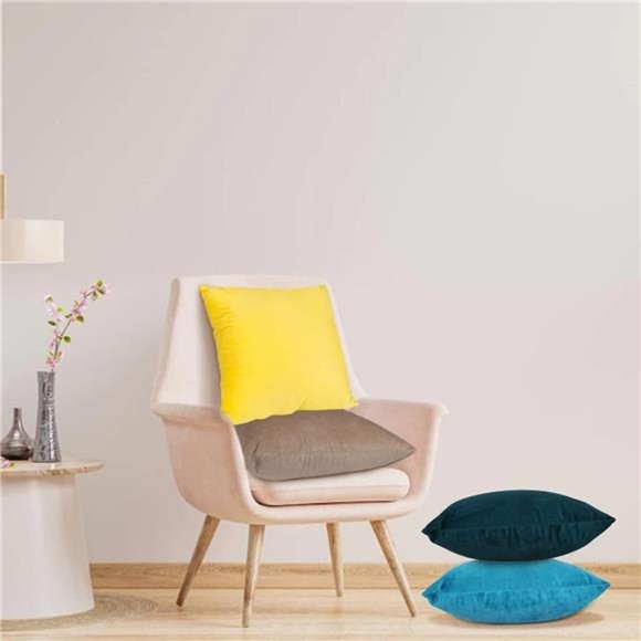 Throw Pillow Covers 16x16 Inch Set of 4, Comfortable Square Cushion Case, Soft - Picture 5 of 7